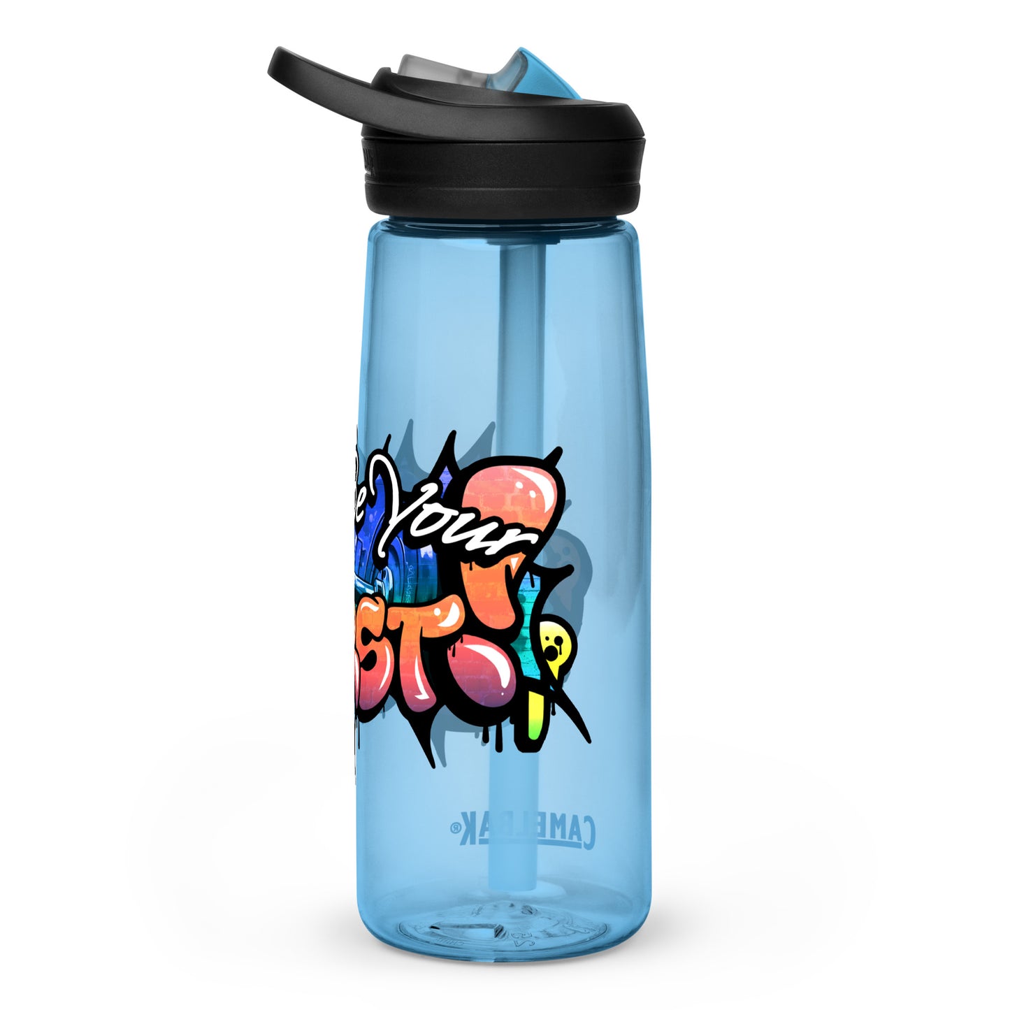 Don't Be Your Worst Graffiti Sports water bottle