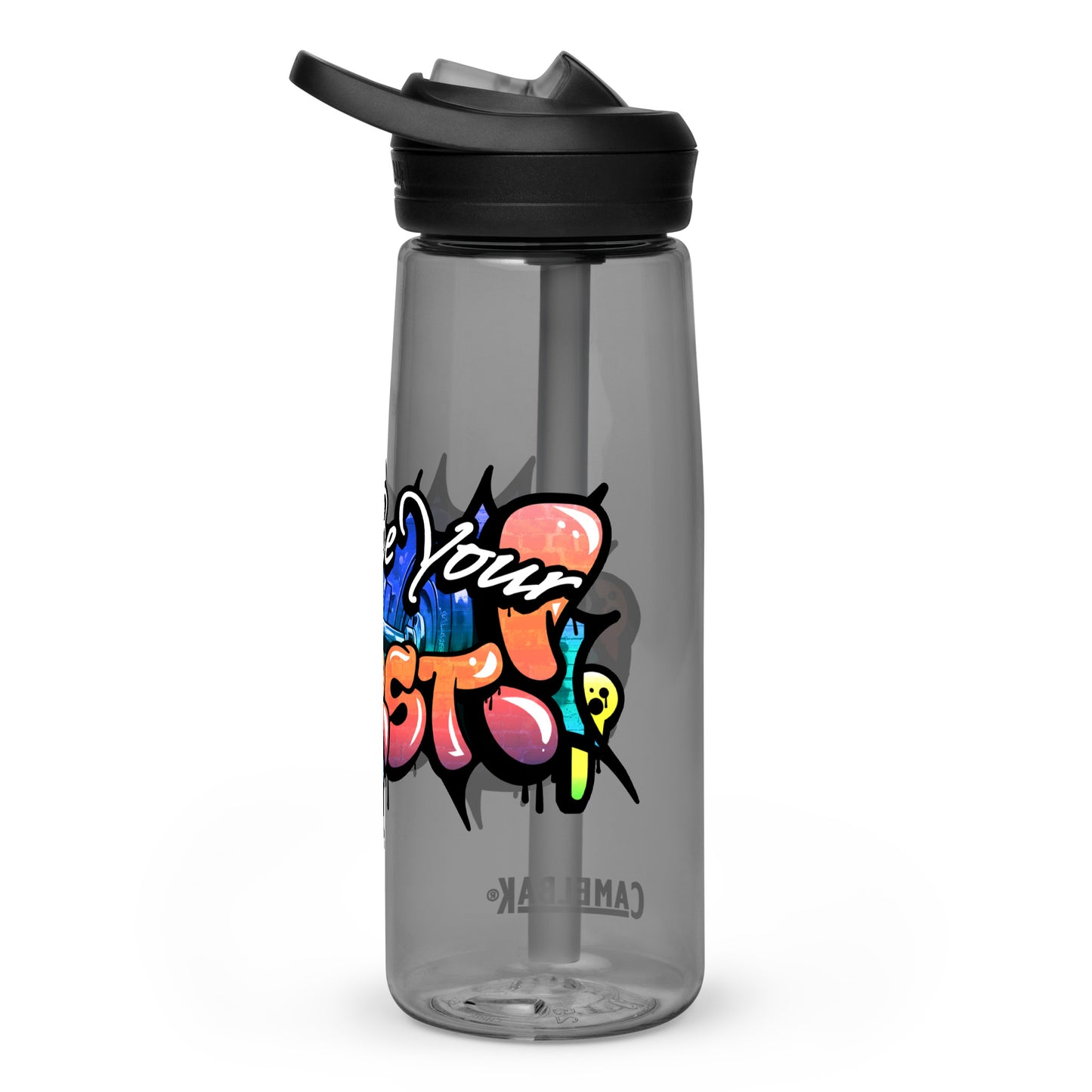 Don't Be Your Worst Graffiti Sports water bottle