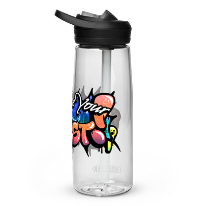 Don't Be Your Worst Graffiti Sports water bottle