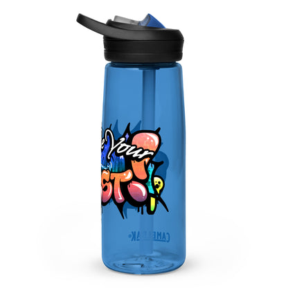 Don't Be Your Worst Graffiti Sports water bottle