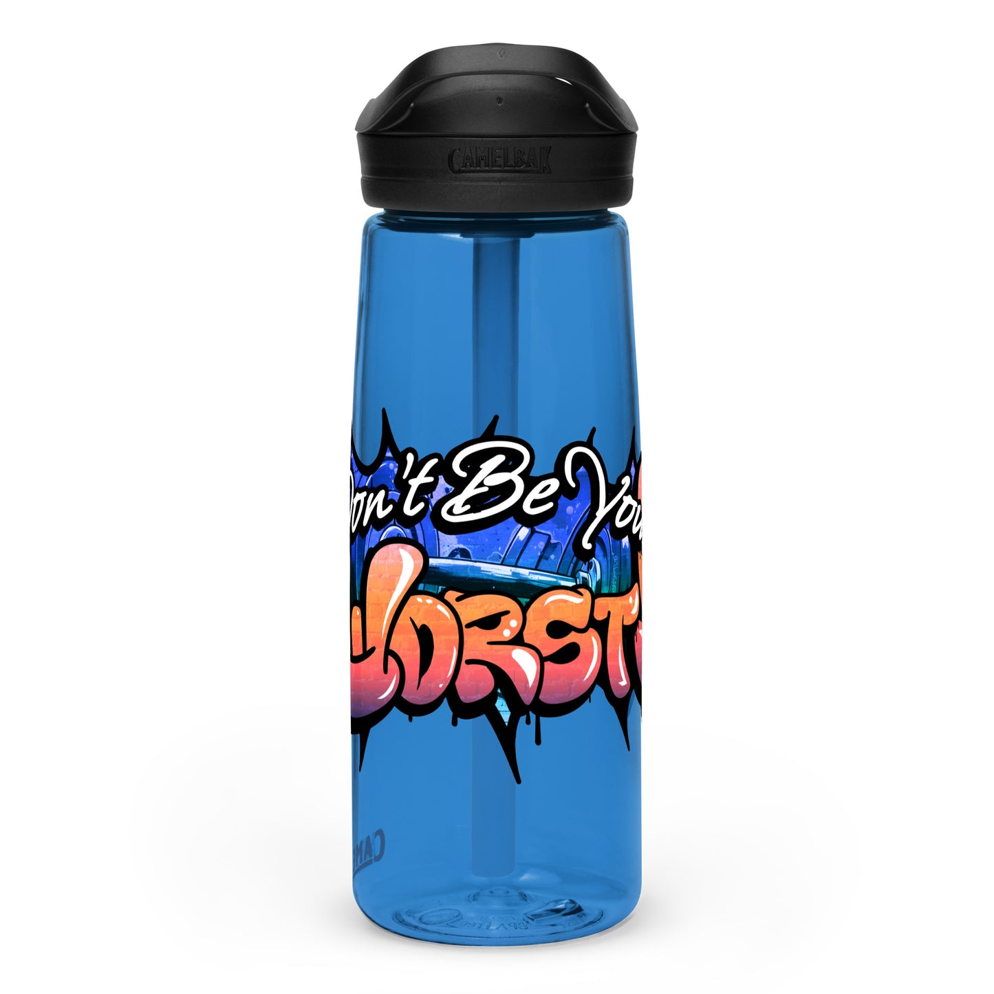 Don't Be Your Worst Graffiti Sports water bottle