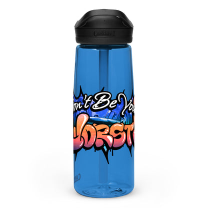 Don't Be Your Worst Graffiti Sports water bottle