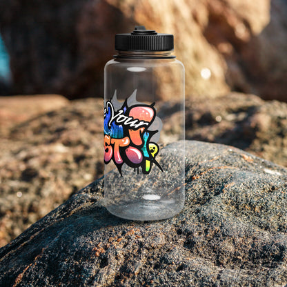 Don't Be Your Worst Graffiti Wide mouth plastic water bottle