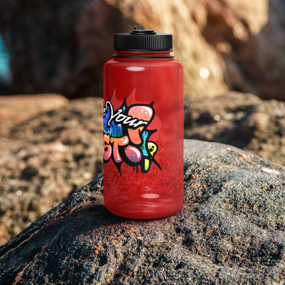 Don't Be Your Worst Graffiti Wide mouth plastic water bottle